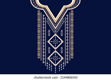 Patrón geométrico étnico. Diseño de bordado de collar para los estilos de kaftan de moda para los hombres, fondo, papel de pared, abstracto, ropa, tela