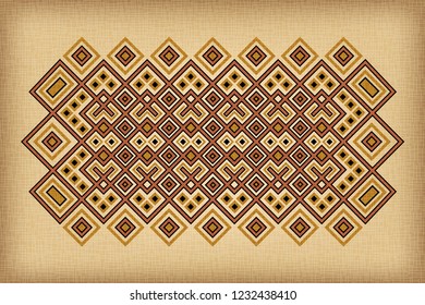 Geometric ethnic pattern on background. Traditional African and Cuban style.