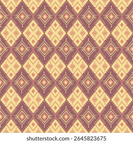 Geometric Ethnic pattern on pastel tones , 
Native American tribal fabric, tile, carpet, vector, illustration design, on navy blue background 