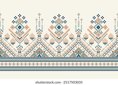 Geometrisches ethnisches Muster auf weißem Hintergrund, Vektorgrafik, geometrisches Blumenmuster, geometrische orientalische Stickerei, aztekischer Stil, abstrakter Hintergrund.Design für Textur, Stoff, Kleidung, Dekoration.