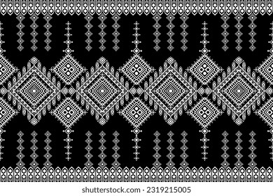 Geometric ethnic pattern oriental. Design in black and white for fabric, carpet, background, wallpaper.

