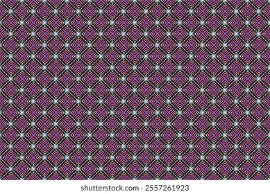 Geometric ethnic pattern oriental design on dark midnight navy background. Traditional geometry abstract with pink, white, yellow, green color for wallpaper handcraft, carpet, clothing, fabric design.