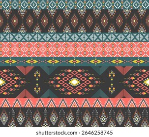 Padrão étnico geométrico Oriental nativo asteca navajo tribal tradicional sem emenda padrão Ornamento Design para fundo, tapete, papel de parede, envoltório, pano, tecido, têxtil, decorativo, bordado