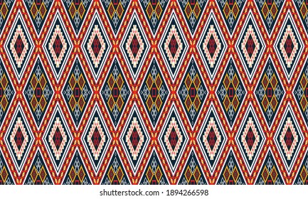 Geometrisches ethnisches Muster orientalisch. nahtloses Muster. Design für Stoff, Vorhang, Hintergrund, Teppich, Tapete, Kleidung, Umhüllung, Batik, Stoff, Vektorgrafik. Musterstäbchen