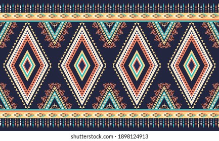 Geometrisches ethnisches Muster orientalisch. nahtloses Muster. Design für Stoff, Vorhang, Hintergrund, Teppich, Tapete, Kleidung, Umhüllung, Batik, Stoff, Vektorgrafik. Musterstäbchen