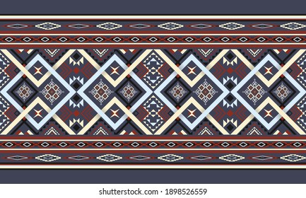 Patrón geométrico étnico oriental. patrón impecable. Diseño para tela, cortina, fondo, alfombra, papel pintado, ropa, envoltura, Batik, tela, ilustración vectorial. tinte