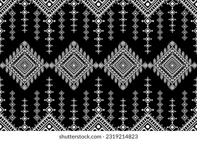 Geometric ethnic pattern oriental. Seamless pattern. Design in black and white for fabric, carpet, background, wallpaper.

