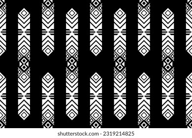 Geometric ethnic pattern oriental. Seamless pattern. Design in black and white for fabric, carpet, background, wallpaper.

