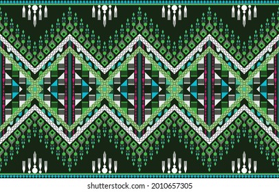 Geometrisches ethnisches Muster orientalisches traditionelles Design. Stickereistil für Hintergrund, Taschen, Katze, Jacke, Teppich, Tapete, Kleidung, Umhüllung, Stoff. Nahtlose Vektorgrafik. CMYK-Farbmodus