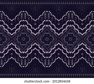 Geometric ethnic pattern oriental traditional design. Embroidery flora style for bags, ikat, jacket,  carpet, wallpaper, clothing, wrapping, fabric. Seamless vector illustration. CMYK color mode.
