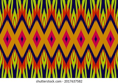 
Geometric ethnic pattern oriental traditional design. Embroidery flora style for bags, ikat, jacket,  carpet, wallpaper, clothing, wrapping, fabric. Seamless vector illustration.