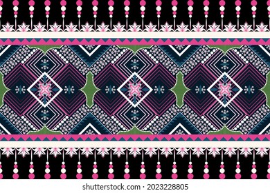 Geometric ethnic pattern oriental traditional design. Nature abstract embroidery style for bags, ikat, jacket,  carpet, wallpaper, clothing, wrapping, fabric. Seamless vector illustration.