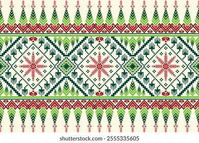 Geometric ethnic pattern oriental, tribal traditional seamless pattern. Design for background, wallpaper, cover card, wrapping, clothing, printing, illustration, cross stitch and embroidery.