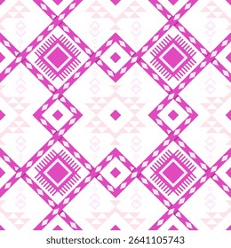 geometric ethnic pattern pink. Native American tribal fabric, design vector for woven textile printing,tile,carpet,cards, motifs, picture books, boho indian ornament seamless Southwest Aztec pattern	