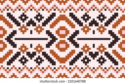 Geometric ethnic pattern. Pixel pattern. Design for clothing, 