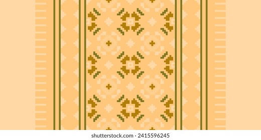 Geometric ethnic pattern. Pixel pattern. Design for clothing, fabric, background, wallpaper, wrapping, batik. Knitwear, Embroidery style. Aztec geometric art ornament print.Vector illustration