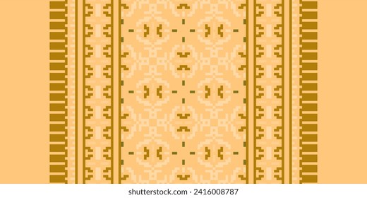 Geometric ethnic pattern. Pixel pattern. Design for clothing, fabric, background, wallpaper, wrapping, batik. Knitwear, Embroidery style. Aztec geometric art ornament print.Vector illustration