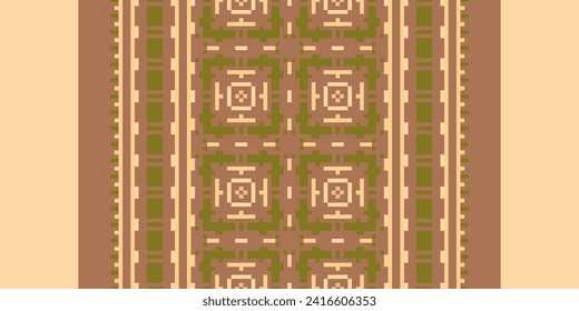 Geometric ethnic pattern. Pixel pattern. Design for clothing, fabric, background, wallpaper, wrapping, batik. Knitwear, Embroidery style. Aztec geometric art ornament print.Vector illustration