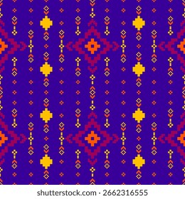 Patrón étnico geométrico, diseño del patrón étnico del pixel para la decoración, Fondo de pantalla, fondo, ropa, textura de la tela 