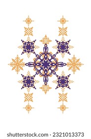 geometrisches, ethnisches Muster, violetter Rosa auf weißem Hintergrund, Design für Vektorgrafik
