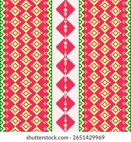  geometric ethnic pattern red. Native American tribal fabric, design vector for woven textile printing, tile, carpet,cards, motifs, picture books, boho indian ornament seamless Southwest Aztec pattern