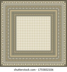 Geometric ethnic pattern scarf square design