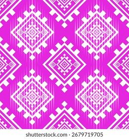Geometric ethnic pattern seamless background texture, tribal fabric decoration, native style art print graphic design element, carpet wallpaper clothing wrapping batik fabric embroidery style vector