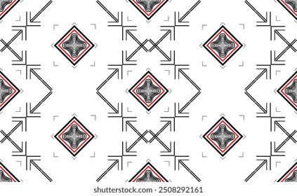 Geometric Ethnic pattern seamless pattern black and white or indigo fabric for carpet, clothing, wrapping, Batik, fabric or silk fabric, black and white Vector illustration