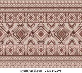 Geometric ethnic pattern seamless brown oriental. Aztec ornament print.  Design for background ,curtain, carpet, wallpaper, clothing, wrapping, wrap paper. Vector illustration.