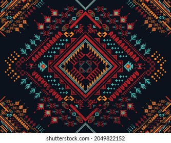 Geometric ethnic pattern seamless color oriental. seamless pattern. Design for fabric, curtain, background, carpet,wallpaper, clothing, wrapping, Batik, fabric,Vector illustration