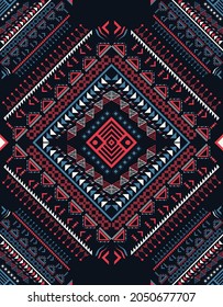 Geometrisches ethnisches Muster nahtlose Farbe orientalisch. nahtloses Muster. Design für Stoff, Vorhang, Hintergrund, Teppich, Tapete, Kleidung, Umhüllung, Batik, Stoff,Vektorgrafik