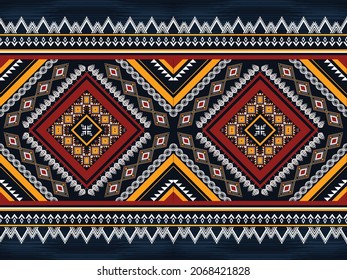 Geometric ethnic pattern seamless color oriental. seamless pattern. Design for fabric, curtain, background, carpet,wallpaper, clothing, wrapping, Batik, fabric,Vector illustration