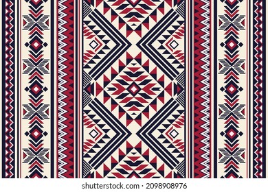 Patrón geométrico étnico de color oriental sin fisuras. patrón impecable. Diseño para tela, cortina, fondo, alfombra, papel pintado, ropa, envoltura, Batik, tela,Ilustración vectorial