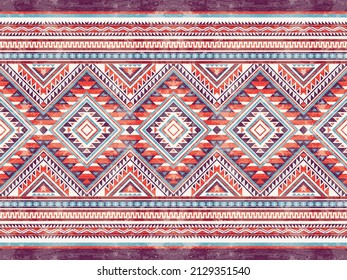 Geometrisches ethnisches Muster nahtlose Farbe orientalisch. nahtloses Muster. Design für Stoff, Vorhang, Hintergrund, Teppich, Tapete, Kleidung, Umhüllung, Batik, Stoff,Vektorgrafik