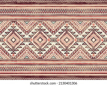 Patrón geométrico étnico de color oriental sin fisuras. patrón impecable. Diseño para tela, cortina, fondo, alfombra, papel pintado, ropa, envoltura, Batik, tela,Ilustración vectorial