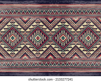 Patrón geométrico étnico de color oriental sin fisuras. patrón impecable. Diseño para tela, cortina, fondo, alfombra, papel pintado, ropa, envoltura, Batik, tela,Ilustración vectorial