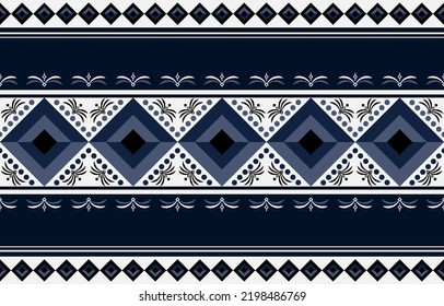 Geometric ethnic pattern seamless color blue. ethnic seamless pattern. Design for cloth business, curtain, background, carpet, wallpaper, clothing, wrapping, Batik, fabric,Vector illustration.