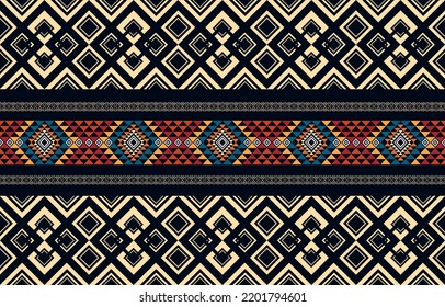 Patrón geométrico étnico de color azul sin fisuras. patrón étnico sin costuras. Diseño para el negocio de la tela, cortina, fondo, alfombra, papel pintado, ropa, envoltura, Batik, tela, ilustración vectorial.
