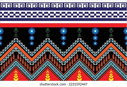 Geometric ethnic pattern seamless color oriental. seamless pattern. Design for fabric, curtain, background, carpet, wallpaper, clothing, wrapping, Batik, fabric,Vector illustration. pattern style