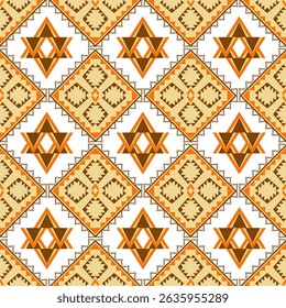 geometrische ethnische Muster nahtlose Farbe orientalisch. Hintergrund, Designvorhang, Teppich, Tapete, Kleidung, Umhüllung, Batik, Vektorgrafik
