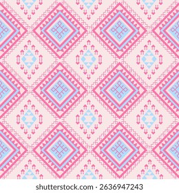 geometric ethnic pattern seamless color oriental. Background, Design curtain, carpet, wallpaper, clothing, wrapping, Batik, vector illustration
