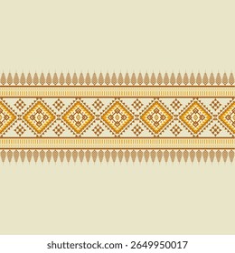Geometric Ethnic Pattern Seamless Color Oriental. Background, Design Curtain, Carpet, Wallpaper, Clothing, Wrapping, Batik, Vector Illustration brown
