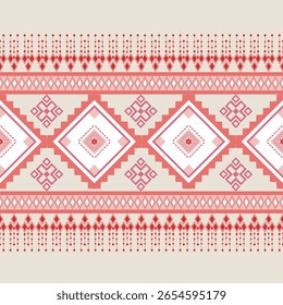 geometrische ethnische Muster nahtlose Farbe orientalisch. Hintergrund, Designvorhang, Teppich, Tapete, Kleidung, Umhüllung, Batik, Vektorgrafik
