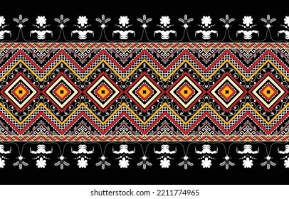 Geometrisches ethnisches Muster nahtlos bunter orientalischer Stil. nahtloses Muster. Vorhang, Hintergrund, Teppiche, Tapeten, Kleidung, Fliesen, Umhüllung, Batik, Drucke, Vektorgrafik. Musterstück
