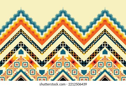 Geometric ethnic pattern seamless colorful oriental. seamless pattern. Design for fabric, curtain, background, carpet, wallpaper, clothing, wrapping, Batik, fabric, linoleum, Vector illustration. 