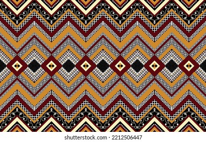Geometric ethnic pattern seamless colorful oriental. seamless pattern. Design for fabric, curtain, background, carpet, wallpaper, clothing, wrapping, Batik, fabric, linoleum, Vector illustration. 
