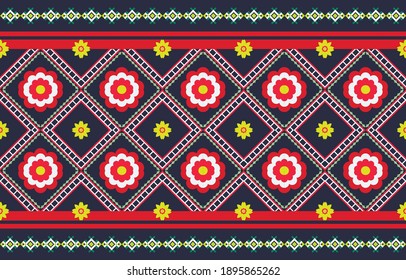 Geometric ethnic pattern seamless design for background, wallpaper, fabric, textile.
