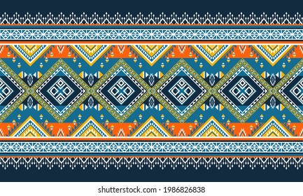 Geometric ethnic pattern seamless. Design for background,carpet,wallpaper,clothing,wrapping,Batik,fabric,Vector illustration.embroidery style.