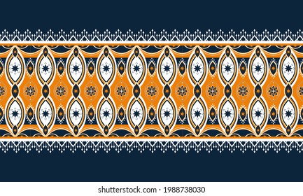 El patrón étnico geométrico no tiene fisuras.
Diseño para fondo, alfombra, papel pintado, ropa, envoltura,Batik,tela,Ilustración vectorial.estilo bordado.