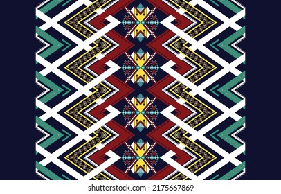 Geometrisches ethnisches Muster nahtloses Design für Hintergrund oder Wallpaper.Tapete, Kleidung, Wrap, Batik, Tuch, Vektorgrafik Stickerei.